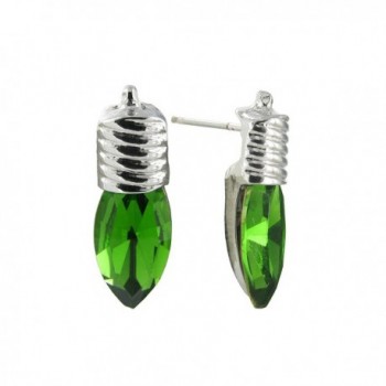 Mini Christmas Light Bulb Stud Earrings - Green - C412NRECWZI