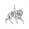 Oxidized 925 Sterling Silver Wolf Charm - CM115X6RSYT