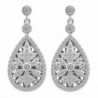 EVER FAITH 925 Sterling Silver Elegant Pave CZ Hollow-out Gastby Inspired Chandelier Earrings Clear - C9127MPSMBB