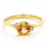 Yellow Diamond Accent Engagement Citrine