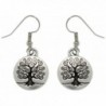 Jewelry Trends Antiqued Pewter Alloy Celtic Tree of Life Round Dangle Earrings - CK11FERQGNL