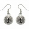 Jewelry Trends Antiqued Pewter Alloy Celtic Tree of Life Round Dangle Earrings - CK11FERQGNL