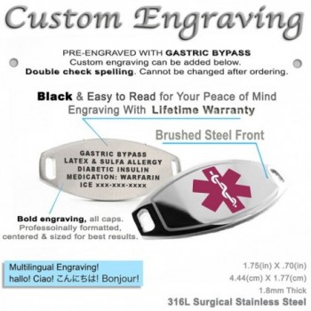 MyIDDr Pre Engraved Customized Gastric Bracelet
