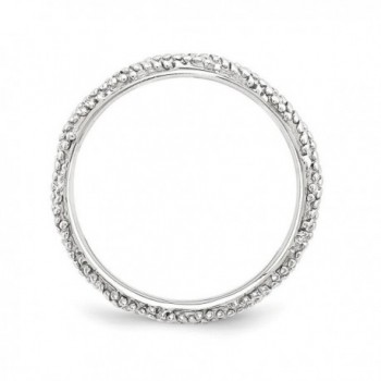 2 25mm Rhodium Sterling Stackable Textured