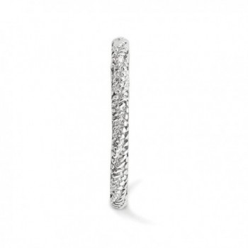 2 25mm Rhodium Sterling Stackable Textured in Women's Stacking Rings