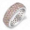 Sterling Silver Eternity Cluster Ring - Simulated Morganite - CM187YWQ6AA