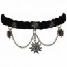 Edelweiss Flower Black Bavarian Choker Necklace for Dirndl - C111N4IKPRF