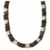 Native Treasure - 18" Brown Chips Puka Shell Necklace Real Tiger Puka Shells - CU112HW11PT