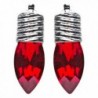 Christmas Jewelry Crystal Holiday Light 20mm Stud Fashion Earrings Silver Red - CZ11HKDSAJ9