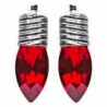 Christmas Jewelry Crystal Holiday Light 20mm Stud Fashion Earrings Silver Red - CZ11HKDSAJ9