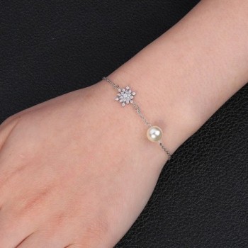 EVER FAITH Sterling Simulated Snowflake