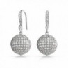 Bling Jewelry Large Disco Ball Cubic Zirconia Drop Earrings Rhodium Plated Brass - CI11F0XRN1X