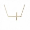 apop nyc Goldtone 925 Silver Sideways Cross Necklace 16 inch - 17 inch [Jewelry] (Goldtone-silver) - CR1189QU7NT