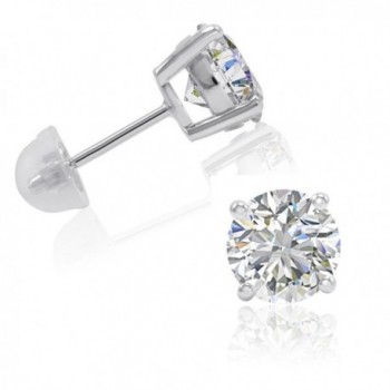 4ct tw Sterling Silver Stud Earrings made with Swarovski Zirconia - CY122BFAB8N