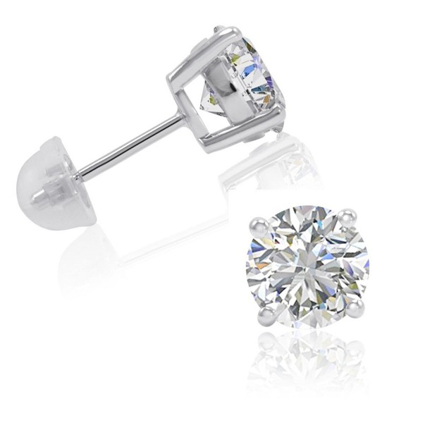 4ct tw Sterling Silver Stud Earrings made with Swarovski Zirconia - CY122BFAB8N