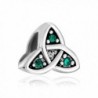 LovelyCharms 925 Sterling Silver Celtic Symbol Green Crystal Beads Sale Fit Pandora Bracelets - C012J4DJ94X