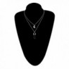 Natural Stone MultiLayer Moon Choker Necklace Pendant Fashion Jewelry For Women Girls - Black Stone - CH183WQ22EU