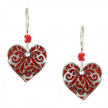 Sienna Sky Red Heart with Filigree Earrings 1682 - CT11HT2QEY5