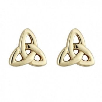 Irish Knot Earrings Studs Gold Plated Made in Ireland - CP116DCM8LP