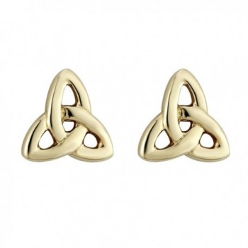 Irish Knot Earrings Studs Gold Plated Made in Ireland - CP116DCM8LP
