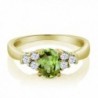 Green Peridot Yellow Plated Silver