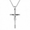 Faithful Devotion Crucifix Cross .925 Sterling Silver Pendant Necklace - CV12MX2ELI1