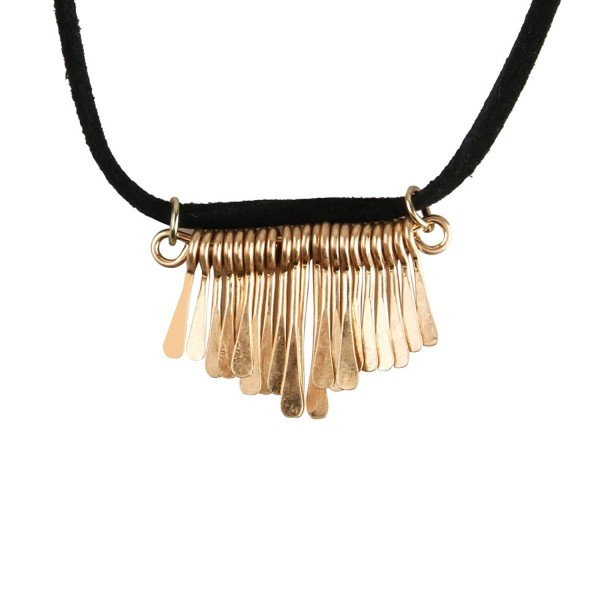 Double Layer Necklace Velvet Choker Fringe Pendant 90's Choker Punk Collar Necklace for Women - Black - CM12O80V9O4