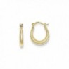 10K Yellow Gold Scalloped and Textured Hoop Earrings - CZ12BWDIYFN