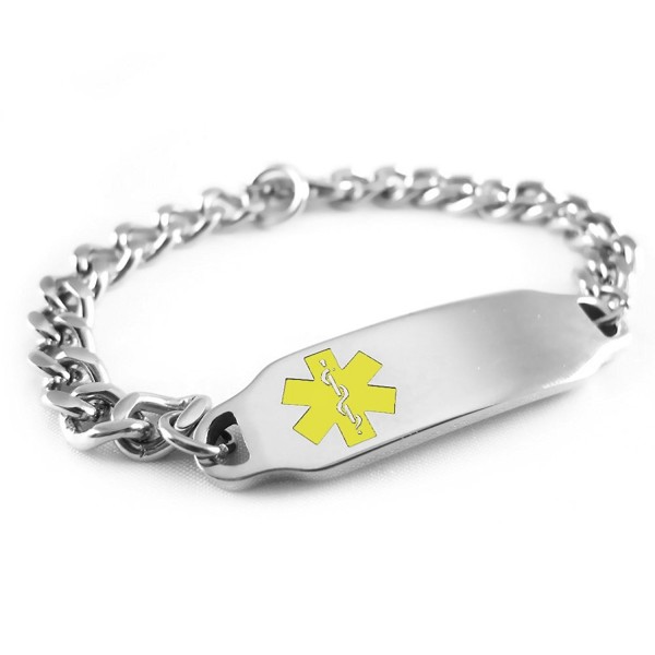 MyIDDr - Pre-Engraved & Customizable Pacemaker Medical Alert ID Bracelet- Yellow Symbol - CX116IZUT7H