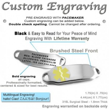 MyIDDr Pre Engraved Customizable Pacemaker Bracelet