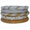 Silver- Gold and White Handmade Bracelets Set- Seed Beads-Nepal- BS101 - CC11LV6MAU1