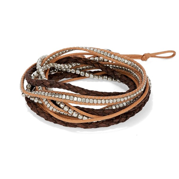 Handmade Boho 3 & 4 Wrap Multi Strand Bracelet Silver Gold for Women | SPUNKYsoul Collection - C0188UEIUCD