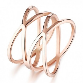 LOVE Beauties Women's Rose Gold Titanium Wedding Band Ring (Size Selectable) - CC1237H4ISJ