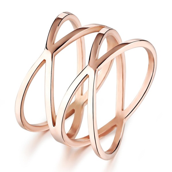 LOVE Beauties Women's Rose Gold Titanium Wedding Band Ring (Size Selectable) - CC1237H4ISJ