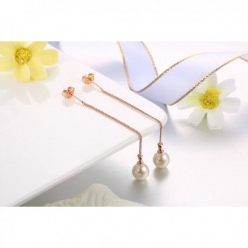 Threader Earrings Piercing Hypoallergenic gold white