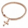Stainless Steel Bracelet Polished Valentines - Rose Gold - CW189QC3AD0