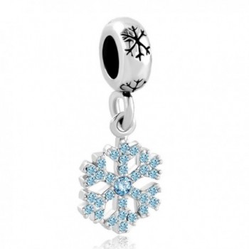LuckyJewelry Snowflake Swarovski Elements Bracelets in Women's Charms & Charm Bracelets