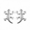 Qiandi 925 Sterling Silver Lovely Lizard Reptile Animal Stud Earrings Women Christmas Kids Lover Gift - CC18679NUQY