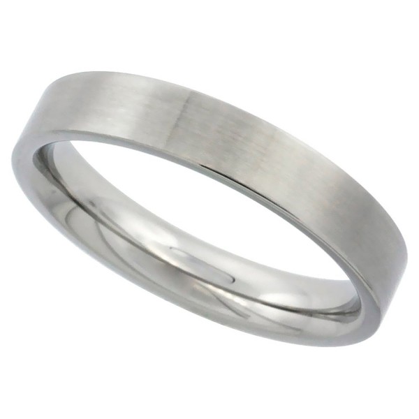 Surgical Stainless Steel 4mm Wedding Band Thumb Ring Comfort-Fit Matte Finish- sizes 5 - 12 - C7117UJH02H