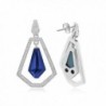 Kemstone Hollow Out Sapphire Earrings Geometry - 1 silver - CX12GTKZ407