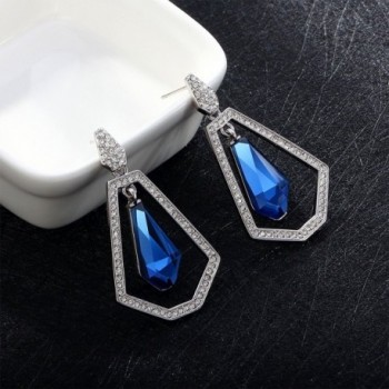 Kemstone Hollow Out Sapphire Earrings Geometry