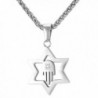 U7 Men Women Lucky Hamsa Hand & Star of David Pendant Necklace - C812K6PYWR7