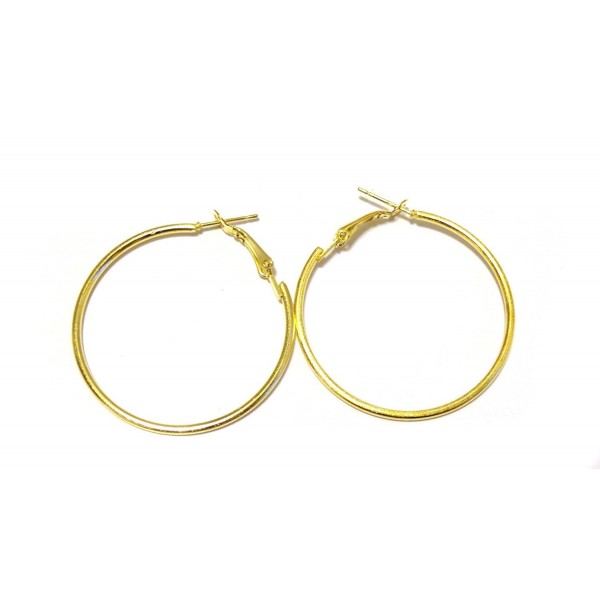 1.5 inch Hoop Earrings Gold or Silver tone Hoop Earrings - C412G0J1SI9