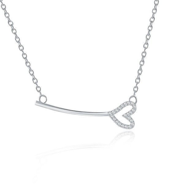 Rosa Vila Key With Heart Necklace - Horizontal Key Shaped Necklaces For Women - CE18996TAD8