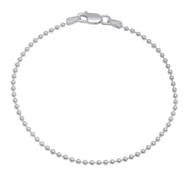 925 Sterling Silver Nickel-Free 1.8mm Pallini Style Bead Italian Chain + Bonus Polishing Cloth - CO12JXAUAW5