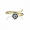 Simulated Sapphire Stackable Finger Plated in Women's Statement Rings