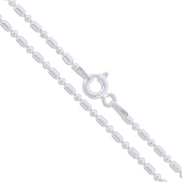 Sterling Silver Italian Ball Bead Chain 1.5mm 925 Italy New Dog Tag Necklace - CV11EYZRF9N