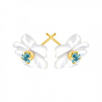 Natural Topaz Mother Pearl Earrings