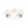 Natural Topaz Mother Pearl Earrings
