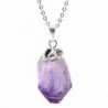 Natural Amethyst Necklaces Mothers Planted - Amethyst With Silver Bail & Stainless Steel Chain - CQ17YIWR2AX
